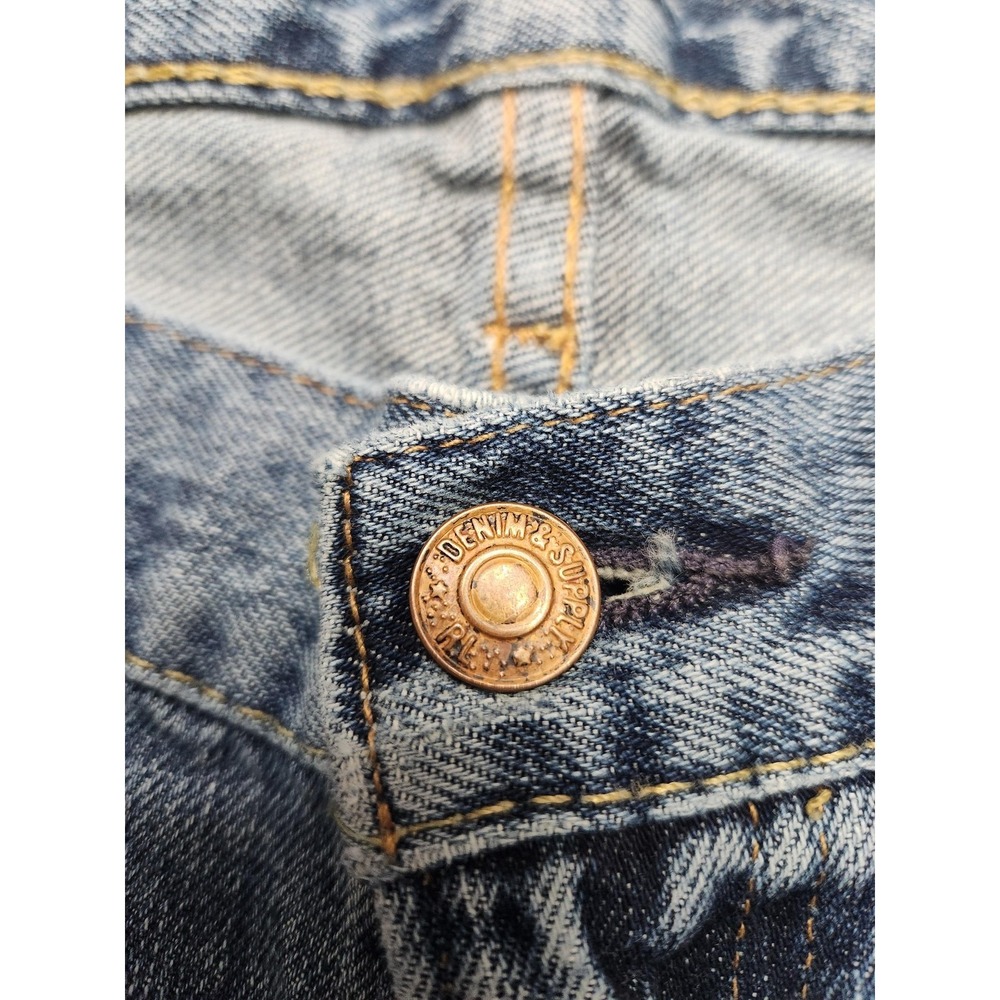 Denim & Supply RL Jeans Mens 33x30 Blue Bootcut Distressed USA Flag Denim Pants - Picture 4 of 16